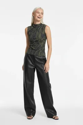 Produktbild von Drapierte ärmellose Tüllbluse, Khaki, L