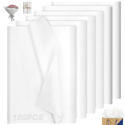 Produktbild von Seidenpapier Weiß 100 Blatt 50x70cm Packseide Geschenkpapier Bastelpapier Blumenpapier Verpackungsmaterial