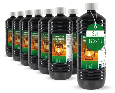 Produktbild von 120x 1 L FLAMBIOL® Petroleum Heizöl in Flaschen