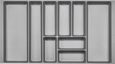 Produktbild von Lade organizer - Besteckkästen Kunststoff - Breite: 809 ± 1 mm (90 cm Korpus) - Silbergrau