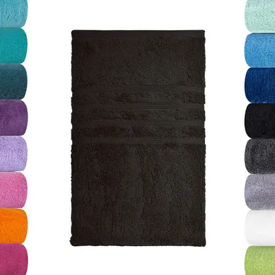Produktbild von Lavea® Handtuch 50x100 cm, Sporthandtuch und Fitness-Handtuch, Bali, saugstarkes Frottee, 100% GOTS Baumwolle, Premium Frottier, Schwarz
