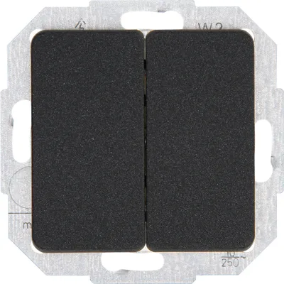 Produktbild von Kopp Milano HK02 schwarz up Schutzkontakt Steckdose Schalter Rahmen Serienschalter