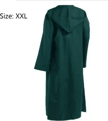 Obrázek produktu pro Halloween Gothic Cape Cod Kostým Středověký plášť s kapucí Látkový halloweenský kostým pro muže a ženy, zelený, XXL