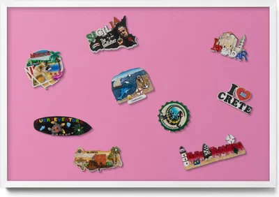 Produktbild von Magnetboard 60x40 cm – Weißer Rahmen – Farbe Pink – Magnetwand, Magnettafel – Wohnzimmer, Magnetpinnwand