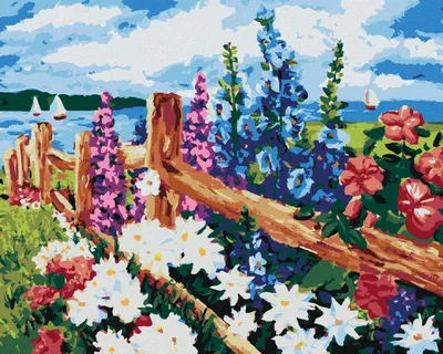 Produktbild von Zuty - Malen nach Zahlen - BLÜHENDE BLUMEN AUF EINER WIESE, 40x50 cm, mit Keilrahmen (bereits gespannt)