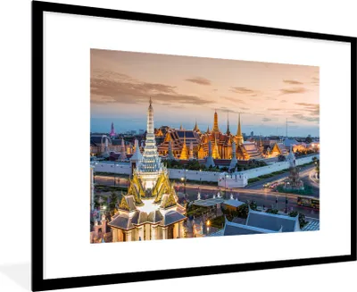 Produktbild von MuchoWow® Gerahmtes Poster Thailand - Sonne - Stadt 90x60 cm - Poster mit Schwarzem Bilderrahmen Wandposter Rahmen Foto Bilder - Wanddekoration - Fotos
