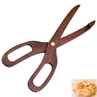 Hölzerne Lebensmittelzange 26,5 cm, Salatzange, Servierzange