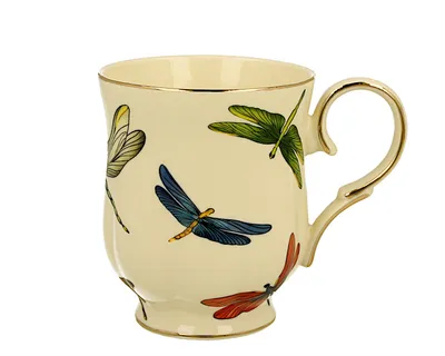 Produktbild von DUO ECRU Becher 450 ml DRAGONFLIES New Bone China Porzellan