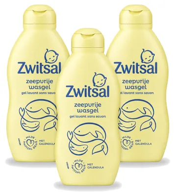Produktbild von 3 x Zwitsal Baby Waschgel – Zeepfrei – 200 ml - Vorteilspackung - 3 Stücke