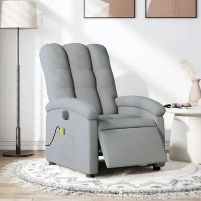 Produktbild von Massagesessel Fernsehsesel Elektrisch Hellgrau Stoff 3204080