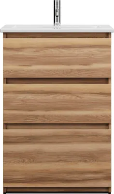 Produktbild von burgbad Lin20  Keramik-Waschtisch inklusive Waschtischunterschrank, 3 Auszüge, 630x415x912mm, SGHE063F5357C0001