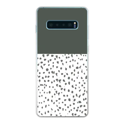 Produktbild von MuchoWow® Handyhülle Schutzhülle Hülle für Samsung Galaxy S10 Lite Polka dots - Grau - Weiß Silikon Softcase Handy Hülle - Schutz