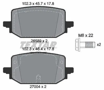 Produktbild von TEXTAR Bremsbeläge Satz Hinten für RENAULT Kangoo III MPV 2658904
