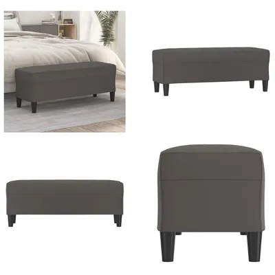 Obrázok produktu pre vidaXL Lavica sivá 100x35x41 cm Imitácia kože - Lavica - Lavice - Lavice