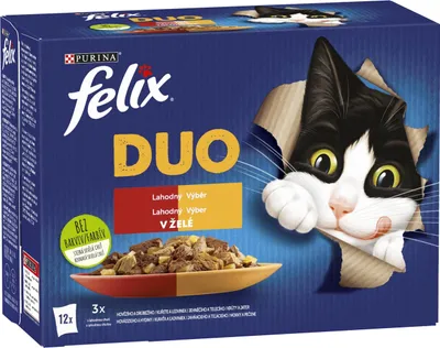Obrázek produktu pro Felix Duo Country Flavours Jell-O krmivo pro kočky 1,02 kg (12 X 85 G)