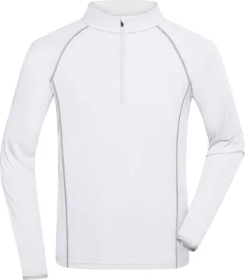 Produktbild von Langarm Funktionsshirt für Fitness und Sport white/silver, Gr. M