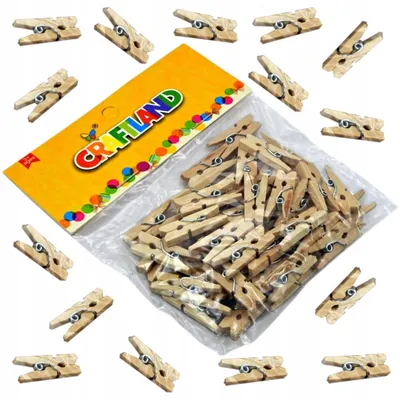 Produktbild von DEKO Holzwäscheklammern für Dokumente & Basteln 48 Stück
