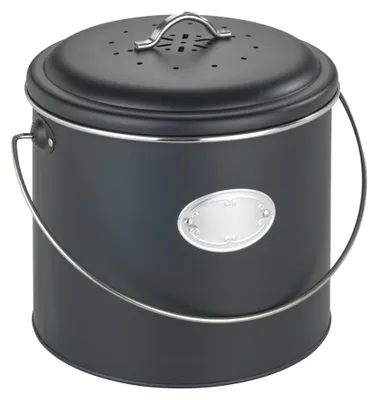 Obrázek produktu pro Kovový kompostér WENKO Nero 6 l v černé barvě 22,5 x 22,5 cm