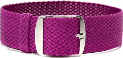 Obrázek produktu pro Řemínek na hodinky ClassicWatchStraps Perlon - fialový, 12 mm, broušená stříbrná