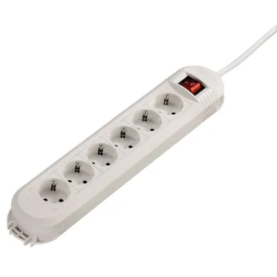 Produktbild von Hama Steckdosenleiste - CEE 7/4 - 6 - 1,50 m Kabel - 16 A Stromstärke - 230 V Voltage - 3,50 kW - Wandmontierbar - Weiß