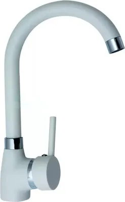 Obrázek produktu pro Kuchyňská baterie, 30 cm, bílá, s otočnou výtokovou trubicí 360°, Algea