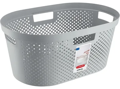 Produktbild von Wäschekorb, geräumiges Design, praktische Griffe, GRAU