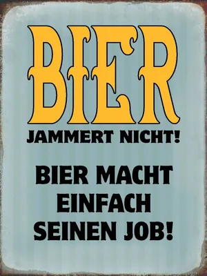 Produktbild von vianmo Holzschild 40x30 cm Bier jammert nicht macht Job