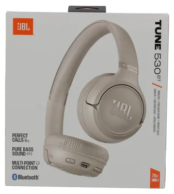 Zdjęcie produktu dla JBL Tune 530BT, Bezprzewodowy, Połączenia/muzyka, 20 - 20000 Hz, 152 g, Zestaw słuchawkowy, Beżowy