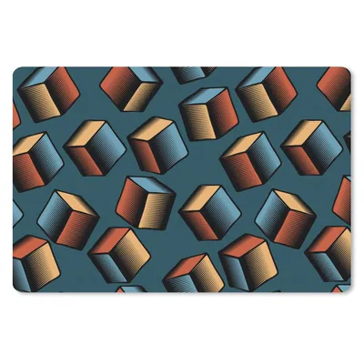 Produktbild von MuchoWow® Schreibtischunterlage Muster - Würfel - 3D 60x40 cm - XXL Mauspad - Großes Mauspad