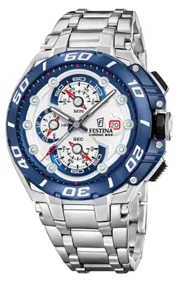 Produktbild von Festina F20754/1 Chrono Bike Chronograph Uhr Herrenuhr Edelstahl Chrono Datum silber