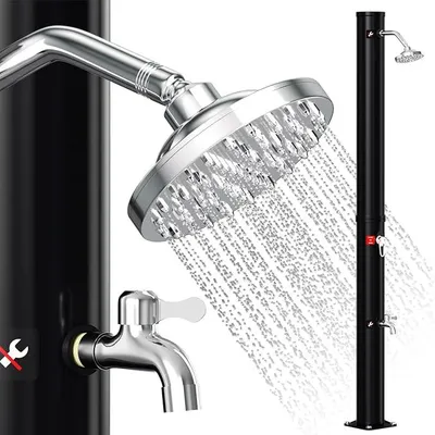 Produktbild von Solardusche 20L Solar Gartendusche warmes Wasser Bis Zu 60°C Ohne Stromanschluss Pooldusche Camping mit Fußdusche und schwenkbarem Regenduschkopf