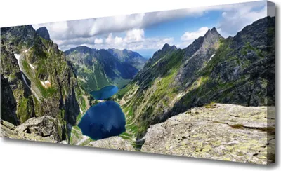 Produktbild von Tulup Leinwand-Bilder 125x50 Wandbild Canvas Kunstdruck Gebirge See Landschaft