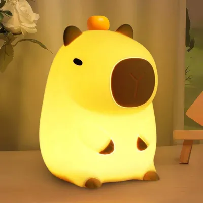 Produktbild von Capybara Nachtlicht Kinder & Baby, Silikon Touch Lampe, wiederaufladbar