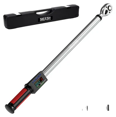 Productafbeelding van Digitale momentsleutel, 1/2 inch aandrijving, koppelbereik van 12,5-250,8 ft-lbs, nauwkeurigheid ±2%, 5 metingen, LED-display