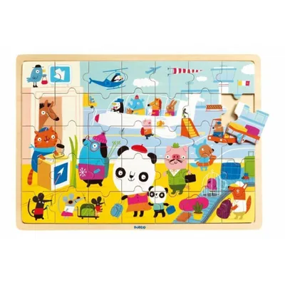 Produktbild von DJECO Holzpuzzle Flughafen 35 Teile