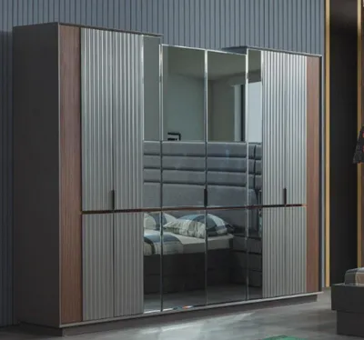 Produktbild von Moderner Glasschrank Luxus Kleiderschränke Schlafzimmer Holz Möbel Neu