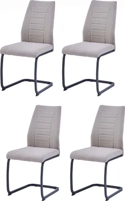 Image de CasaDolce Chaise de salle à manger EMINIA, lot de 4, 43x60x92 cm, beige, rembourrée, rembourrage en mousse dense, charge maximale de 120 kg
