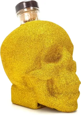 Produktbild von Crystal Head Vodka 0,7l 700ml (40% Vol) - Totenkopf - Bling Bling Glitzer Glitzerflasche Flaschenveredelung für besondere Anlässe - Gold -[Enthält Sulfite]
