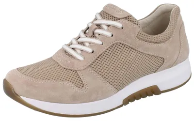Produktbild von GABOR Rollingsoft Damen Sneaker beige Velolursleder Mesh - Größe: UK 5,5