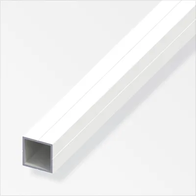 Produktbild von alfer Quadratrohr 1 m, 15.5 x 1.5 mm Aluminium beschichtet weiss