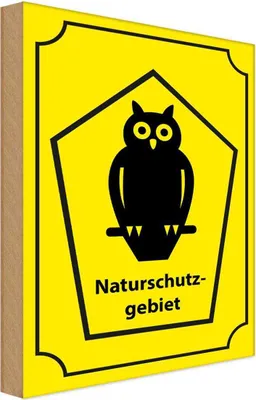 Produktbild von vianmo Holzschild 30x20 cm Naturschutzgebiet Eule Dekoration