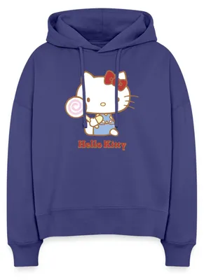 Produktbild von Spreadshirt Hello Kitty Mit Lollipop Frauen Boxy Organic Hoodie, S, Dämmerung