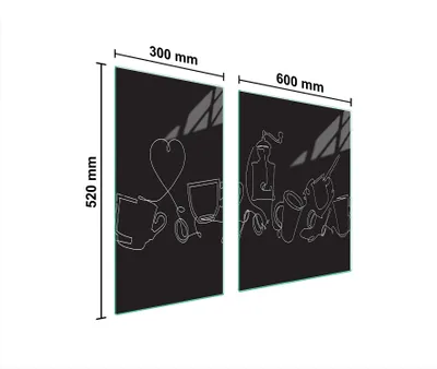 Image de Plaques de recouvrement pour cuisinière 2 pièces 90x52 Vitrocéramiquefeldabdeckung Glas planche à découper cuisine noir