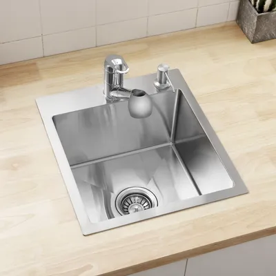 Produktbild von Edelstahl Küchenspüle Spülbecken Einbauspüle Spüle , Mit Ablaufgarnitur, 40x45cm, Silber