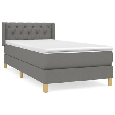 Produktbild von vidaXL Boxspringbett mit Matratze Dunkelgrau 80x200 cm Stoff