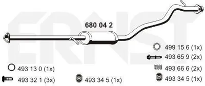 Produktbild von ERNST 680042 Mittelschalldämpfer Schalldämpfer für HONDA CR-V I (RD)