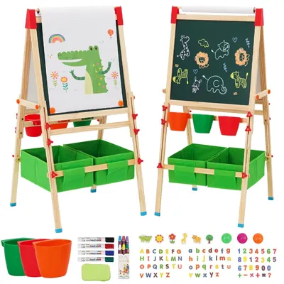 Image de Omgoods - Tableau pour enfants avec rouleau de papier - Magnétique et réglable