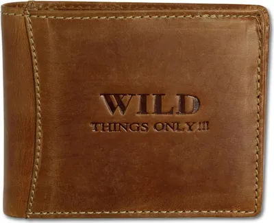 Obrázok produktu pre Wild Things Len peňaženka na zips s prítlačným kolíkom hnedá koža OPJ103O