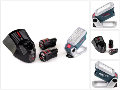 Zdjęcie produktu dla Lampa akumulatorowa Bosch GLI 12V-330 DeciLED + 2 x akumulator 3,0 Ah + ładowarka