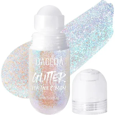 Produktbild von Roll-on Body Glitter Gel, Holografisches Glitzer Gel für Gesicht, Haare & Körper, 07 Fantasy